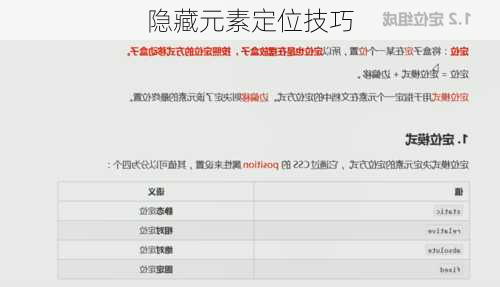 隐藏元素定位技巧