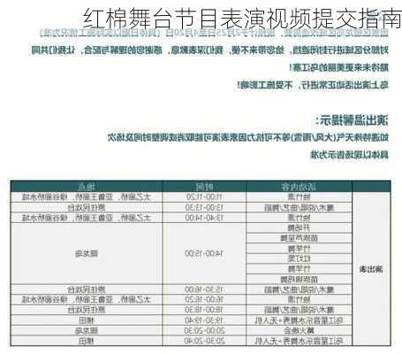 红棉舞台节目表演视频提交指南