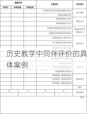 历史教学中同伴评价的具体案例