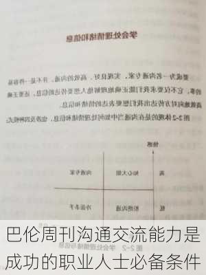 巴伦周刊沟通交流能力是成功的职业人士必备条件