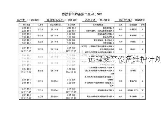 远程教育设备维护计划