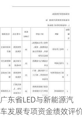 广东省LED与新能源汽车发展专项资金绩效评价