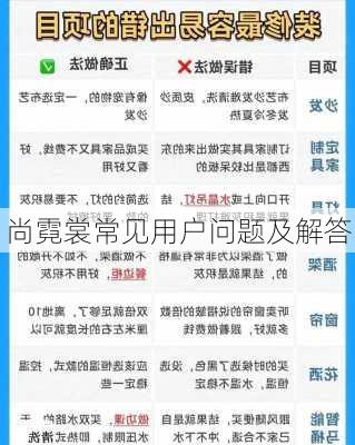 尚霓裳常见用户问题及解答