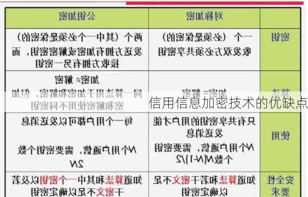 信用信息加密技术的优缺点