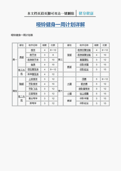 哑铃锻炼计划如何制定