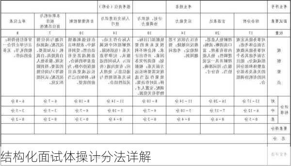 结构化面试体操计分法详解