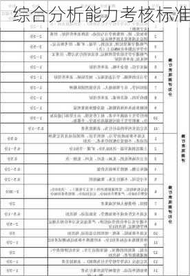 综合分析能力考核标准