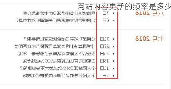 网站内容更新的频率是多少