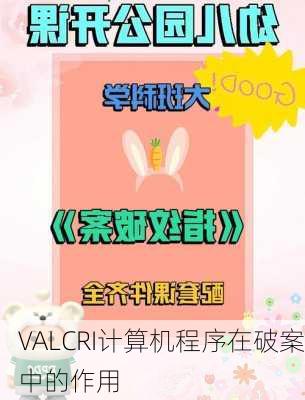 VALCRI计算机程序在破案中的作用