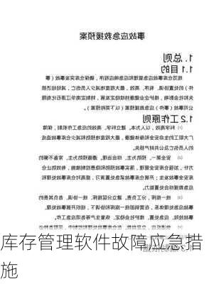 库存管理软件故障应急措施