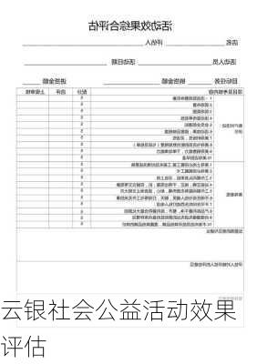 云银社会公益活动效果评估