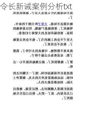 令长新诫案例分析txt