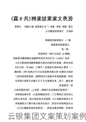 云银集团文案策划案例