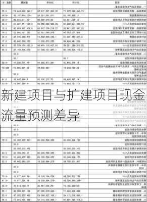 新建项目与扩建项目现金流量预测差异