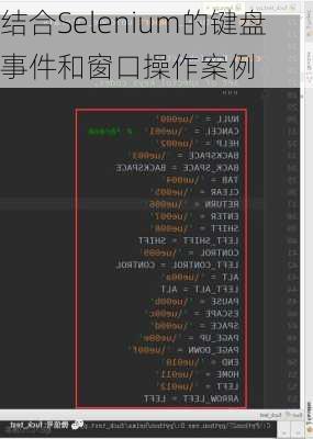 结合Selenium的键盘事件和窗口操作案例