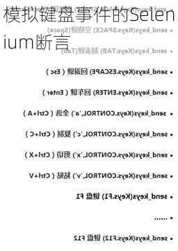 模拟键盘事件的Selenium断言