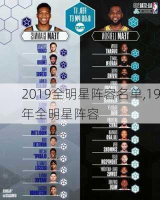 2019全明星阵容名单,19年全明星阵容