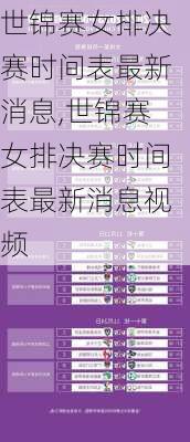 世锦赛女排决赛时间表最新消息,世锦赛女排决赛时间表最新消息视频