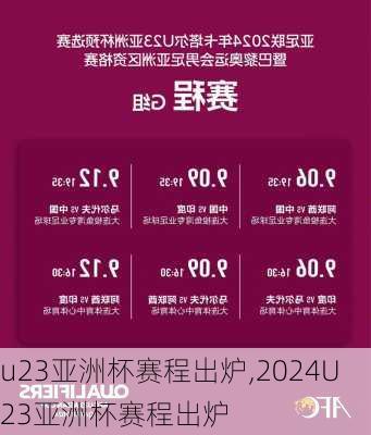 u23亚洲杯赛程出炉,2024U23亚洲杯赛程出炉