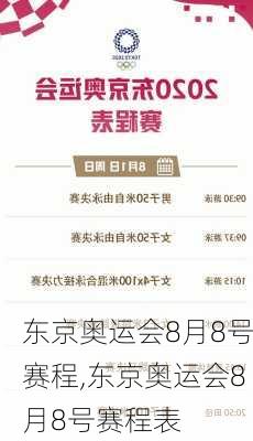 东京奥运会8月8号赛程,东京奥运会8月8号赛程表