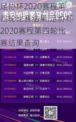 足协杯2020赛程第四轮比赛结果,足协杯2020赛程第四轮比赛结果查询