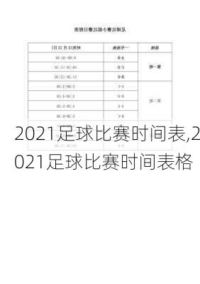 2021足球比赛时间表,2021足球比赛时间表格