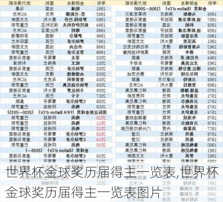 世界杯金球奖历届得主一览表,世界杯金球奖历届得主一览表图片