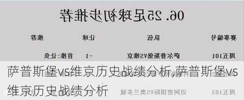 萨普斯堡vs维京历史战绩分析,萨普斯堡vs维京历史战绩分析