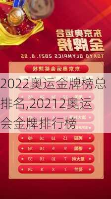 2022奥运金牌榜总排名,20212奥运会金牌排行榜