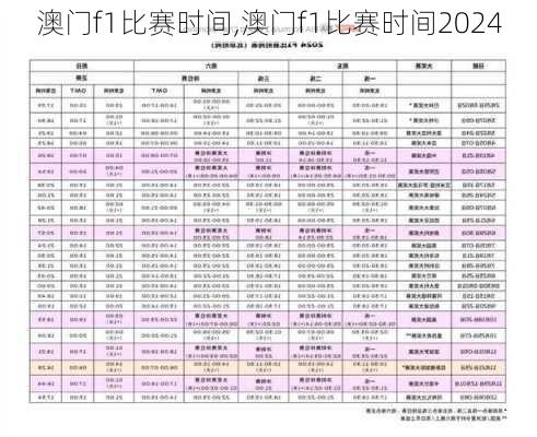 澳门f1比赛时间,澳门f1比赛时间2024