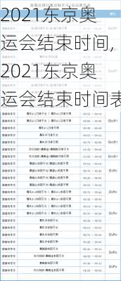 2021东京奥运会结束时间,2021东京奥运会结束时间表