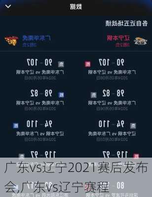 广东vs辽宁2021赛后发布会,广东vs辽宁赛程