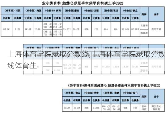 上海体育学院录取分数线,上海体育学院录取分数线体育生