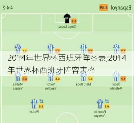 2014年世界杯西班牙阵容表,2014年世界杯西班牙阵容表格