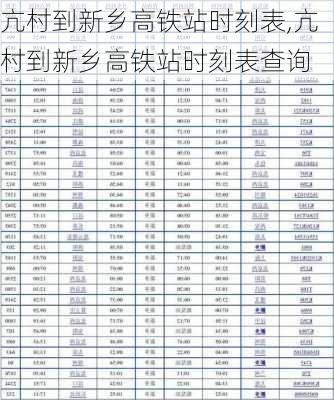 亢村到新乡高铁站时刻表,亢村到新乡高铁站时刻表查询