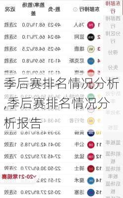 季后赛排名情况分析,季后赛排名情况分析报告