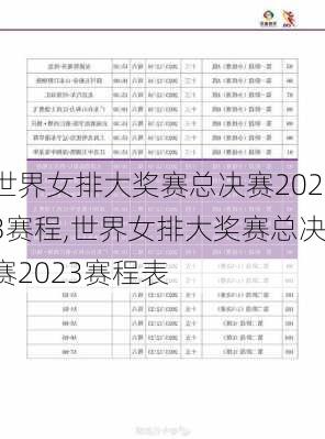 世界女排大奖赛总决赛2023赛程,世界女排大奖赛总决赛2023赛程表