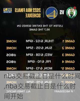 nba交易截止日是什么时间,nba交易截止日是什么时间开始