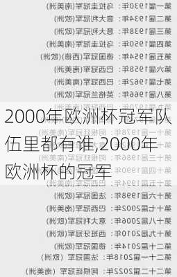 2000年欧洲杯冠军队伍里都有谁,2000年欧洲杯的冠军