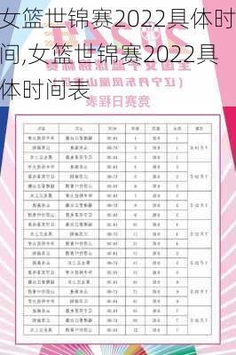 女篮世锦赛2022具体时间,女篮世锦赛2022具体时间表