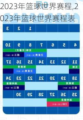 2023年篮球世界赛程,2023年篮球世界赛程表