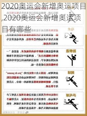 2020奥运会新增奥运项目,2020奥运会新增奥运项目有哪些