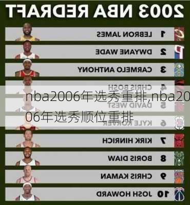 nba2006年选秀重排,nba2006年选秀顺位重排