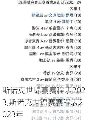 斯诺克世锦赛赛程表2023,斯诺克世锦赛赛程表2023年