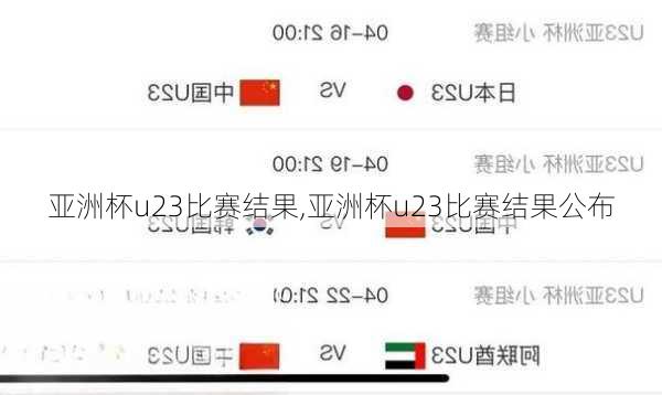 亚洲杯u23比赛结果,亚洲杯u23比赛结果公布