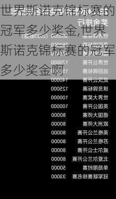 世界斯诺克锦标赛的冠军多少奖金,世界斯诺克锦标赛的冠军多少奖金啊