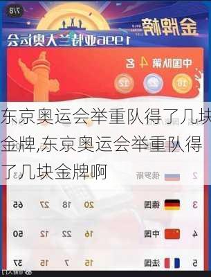 东京奥运会举重队得了几块金牌,东京奥运会举重队得了几块金牌啊