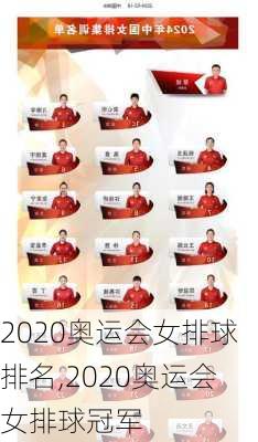 2020奥运会女排球排名,2020奥运会女排球冠军