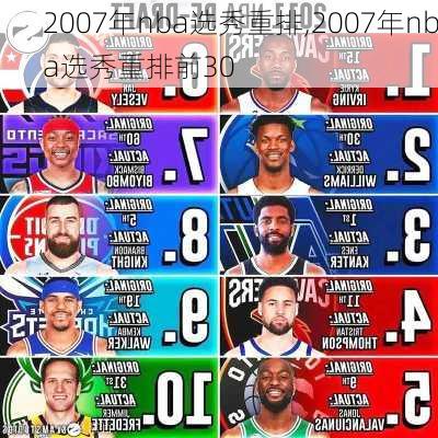 2007年nba选秀重排,2007年nba选秀重排前30