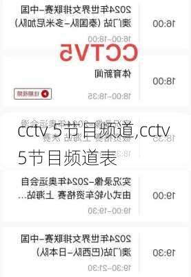 cctv 5节目频道,cctv 5节目频道表